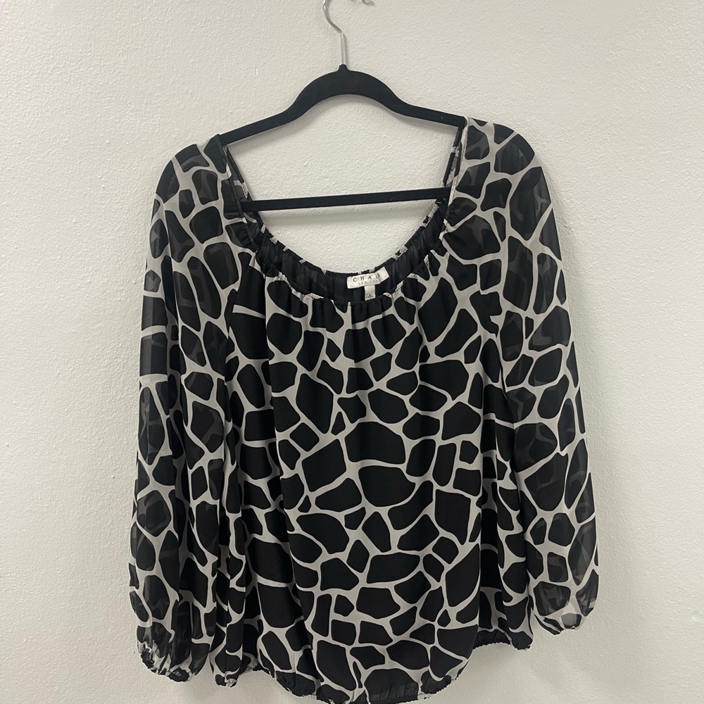 Chaus-Chic Black and Gray Women's Top